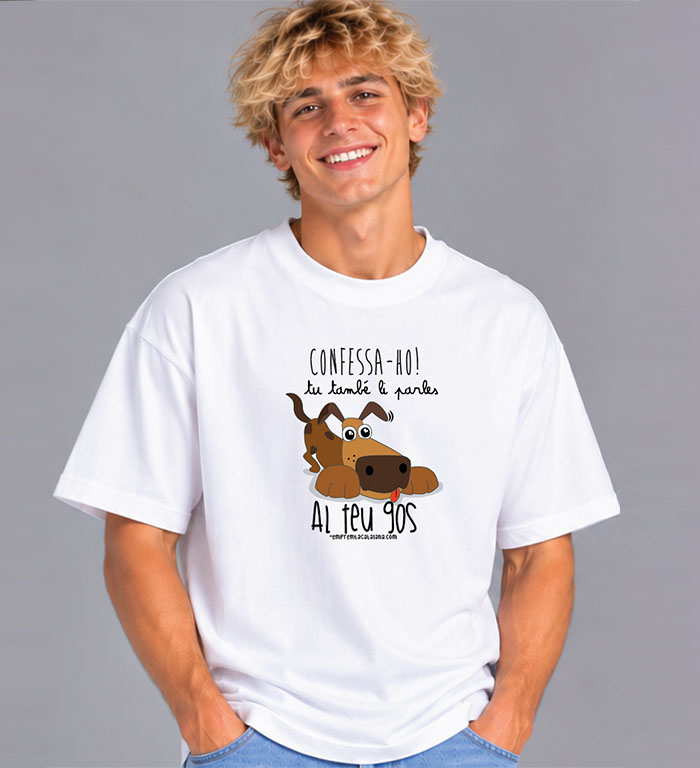 Samarreta oversize gossos en catala