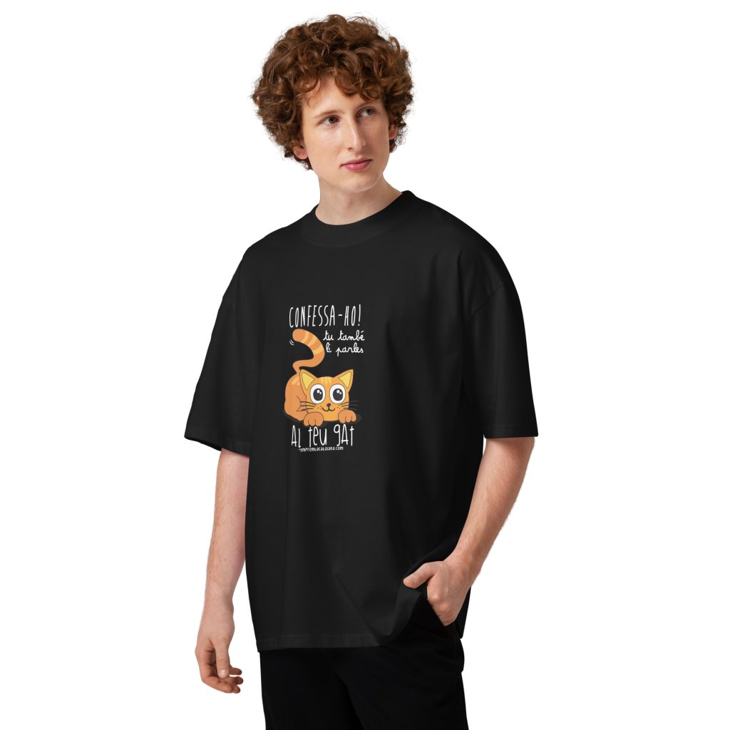 Samarreta oversize unisex gats en català